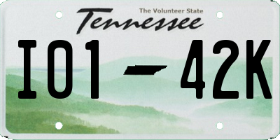 TN license plate I0142K