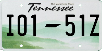TN license plate I0151Z