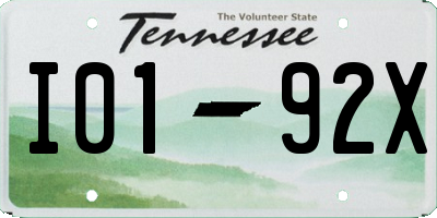 TN license plate I0192X