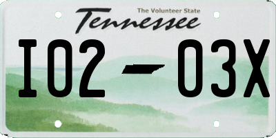 TN license plate I0203X