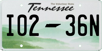 TN license plate I0236N