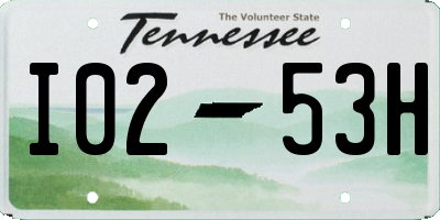 TN license plate I0253H