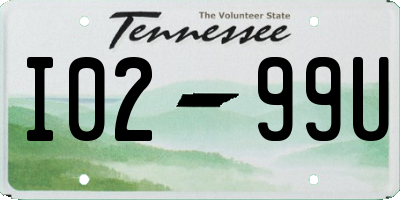 TN license plate I0299U