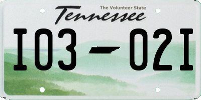 TN license plate I0302I
