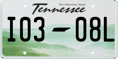 TN license plate I0308L