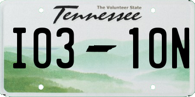 TN license plate I0310N