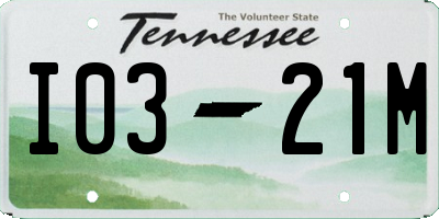TN license plate I0321M