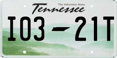 TN license plate I0321T
