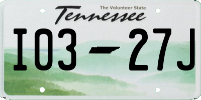 TN license plate I0327J