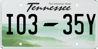 TN license plate I0335Y