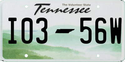 TN license plate I0356W