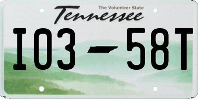 TN license plate I0358T