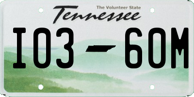 TN license plate I0360M