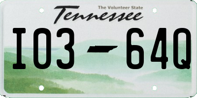 TN license plate I0364Q