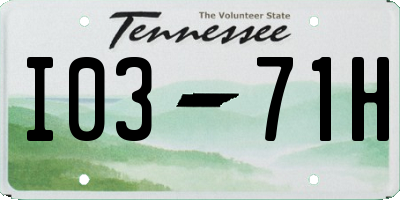 TN license plate I0371H