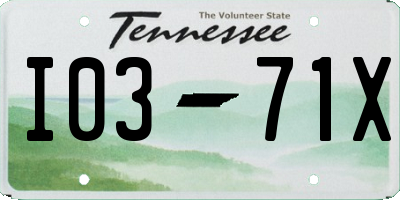 TN license plate I0371X