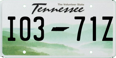 TN license plate I0371Z