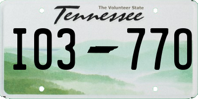 TN license plate I0377O