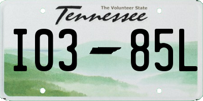 TN license plate I0385L