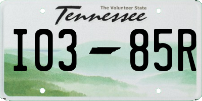 TN license plate I0385R