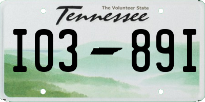 TN license plate I0389I