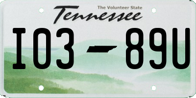 TN license plate I0389U