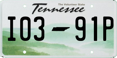 TN license plate I0391P