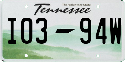 TN license plate I0394W