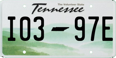 TN license plate I0397E