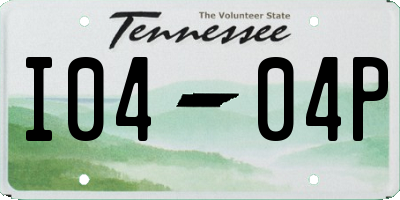 TN license plate I0404P