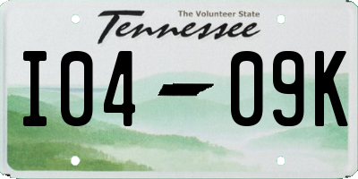 TN license plate I0409K