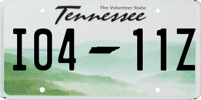 TN license plate I0411Z