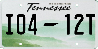 TN license plate I0412T