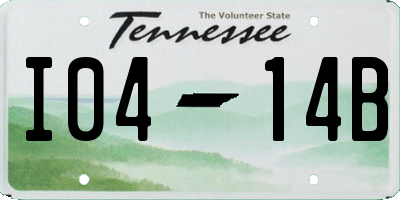 TN license plate I0414B