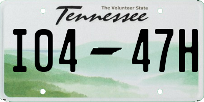 TN license plate I0447H