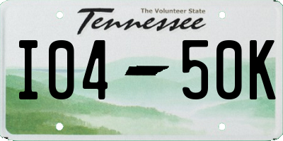 TN license plate I0450K