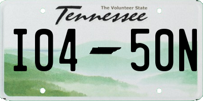 TN license plate I0450N