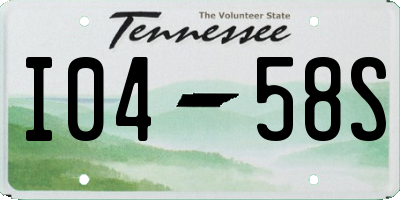 TN license plate I0458S