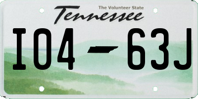 TN license plate I0463J