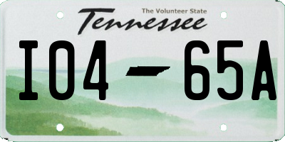 TN license plate I0465A