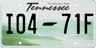 TN license plate I0471F