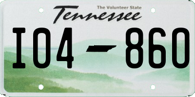 TN license plate I0486O