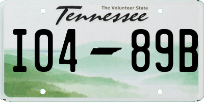 TN license plate I0489B
