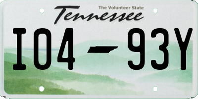 TN license plate I0493Y