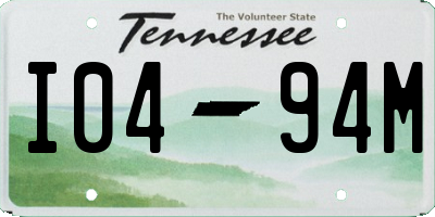 TN license plate I0494M