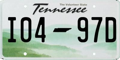 TN license plate I0497D