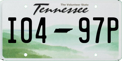 TN license plate I0497P