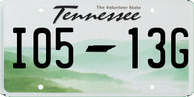TN license plate I0513G