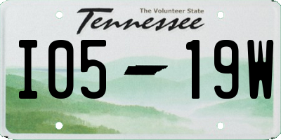 TN license plate I0519W