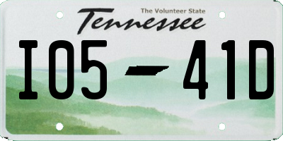 TN license plate I0541D